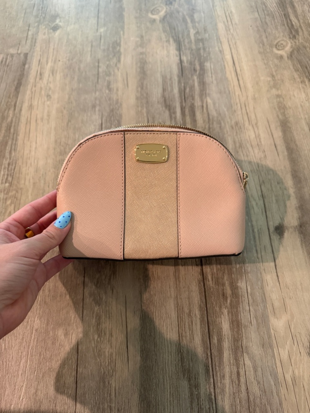 Michael Kors Blush Pink Saffiano Dome Cosmetic Case